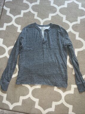 J. Crew Men's Long-Sleeve Henley in Gray
